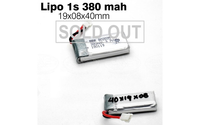 BBR Lipo Battery 1s 3.7v 380mah 25C 